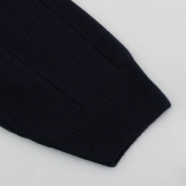 Dressbarn Women's Dark Blue Mock Neck Ribbed Knit Top Size L