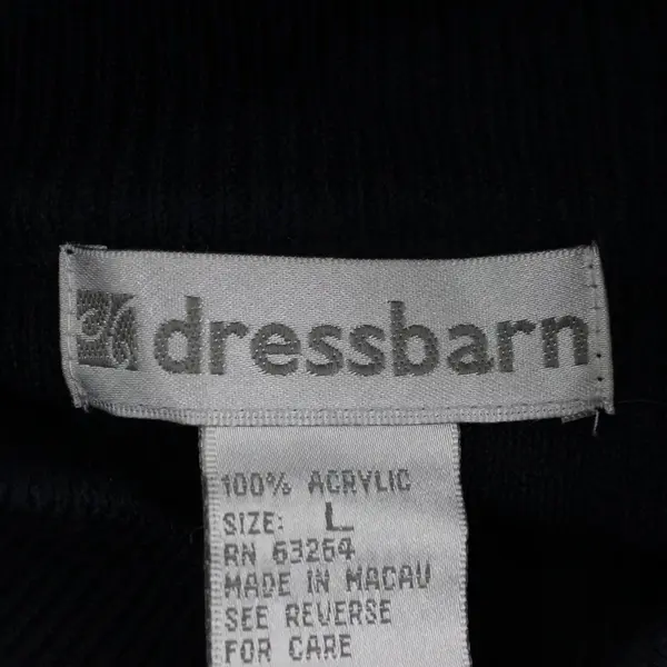 Dressbarn Women's Dark Blue Mock Neck Ribbed Knit Top Size L