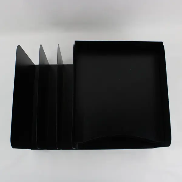 MMF Industries Metal Desk File Organizer Black Letter Size 8x11x15