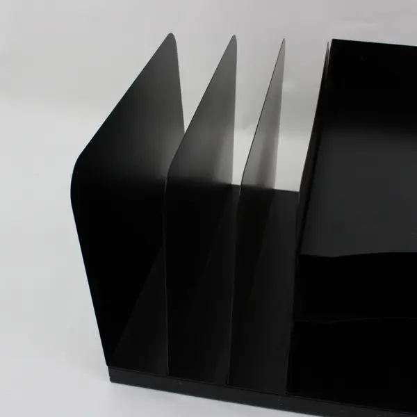 MMF Industries Metal Desk File Organizer Black Letter Size 8x11x15