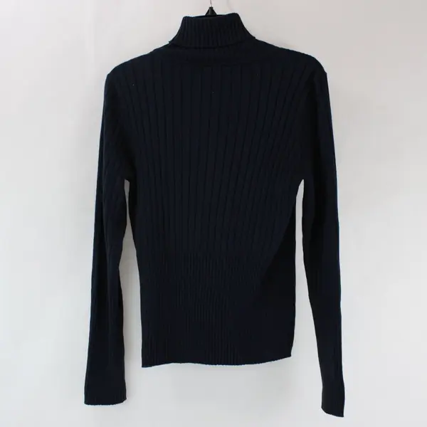 Caslon Women's Dark Blue Cotton Knit Turtleneck Sweater Size M