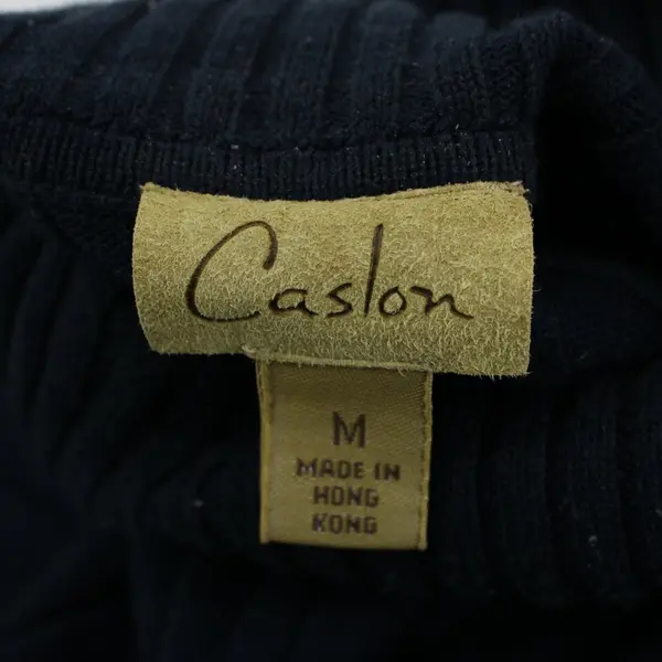 Caslon Women's Dark Blue Cotton Knit Turtleneck Sweater Size M