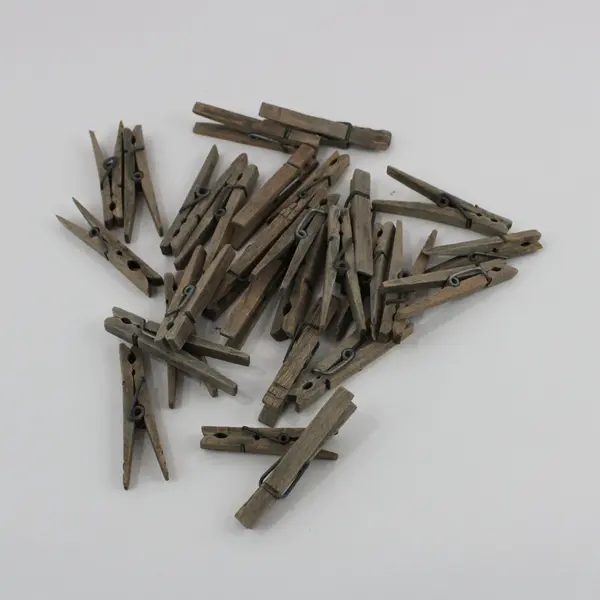 Lot of 28 Primitive Rustic Wooden Clothespins Craft Decor