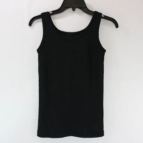 Black Pointelle Texture Tank Top Women's