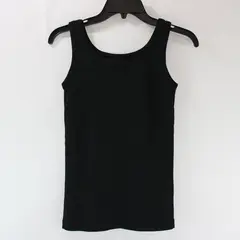 Black Pointelle Texture Tank Top Women's