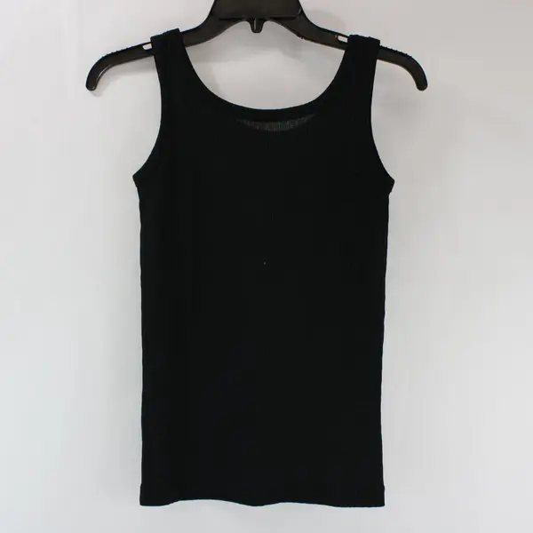 Black Pointelle Texture Tank Top Women's
