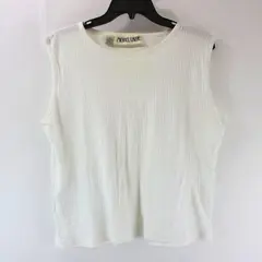 Michael Carrie Women's Ribbed Sleeveless White Top Size M