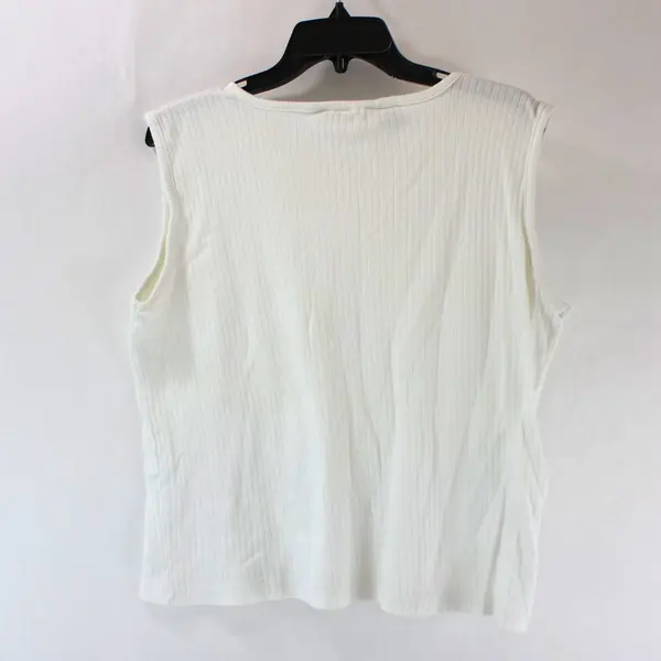 Michael Carrie Women's Ribbed Sleeveless White Top Size M