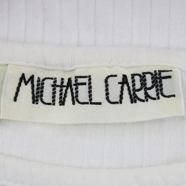 Michael Carrie Women's Ribbed Sleeveless White Top Size M