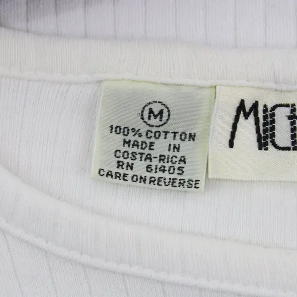 Michael Carrie Women's Ribbed Sleeveless White Top Size M