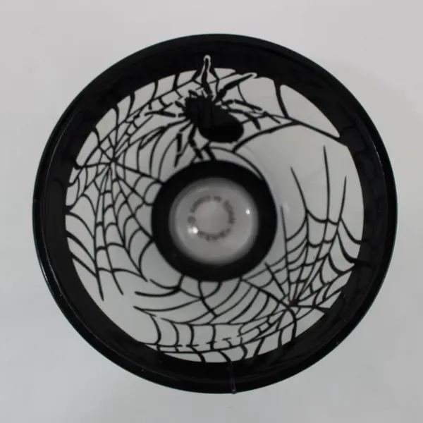 Galerie Glass Black Spider Halloween Pedestal Bowl Seasonal Decor