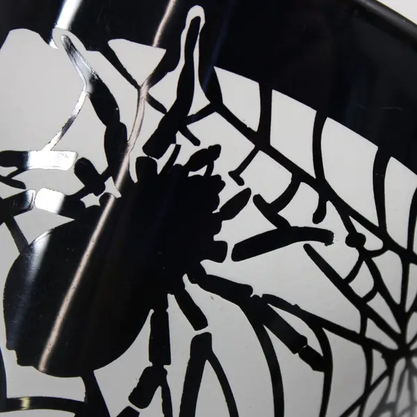 Galerie Glass Black Spider Halloween Pedestal Bowl Seasonal Decor