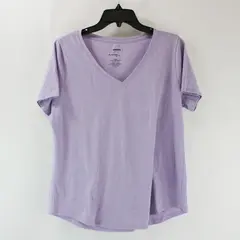 Sonoma The Everyday Tee Women's Petite L Light Purple V-Neck Top