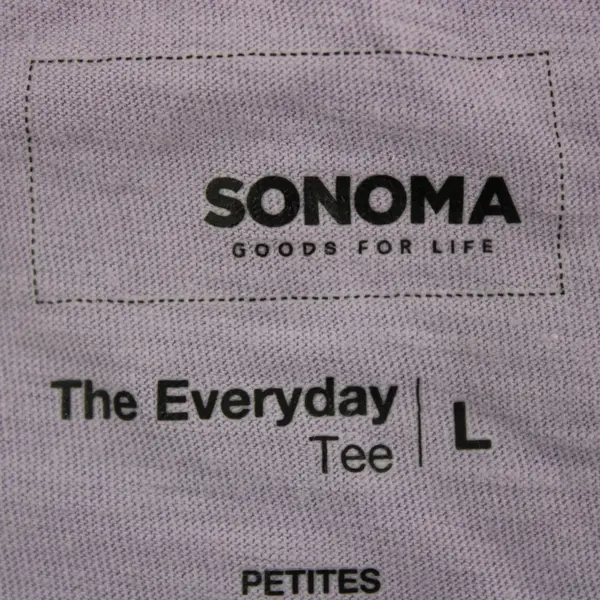 Sonoma The Everyday Tee Women's Petite L Light Purple V-Neck Top