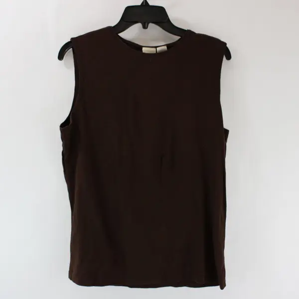 Merona Women's Brown Ribbed Sleeveless Shirt Size L