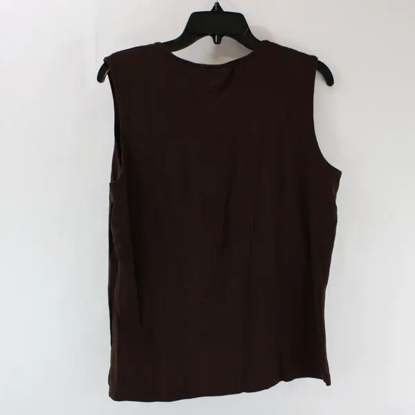 Merona Women's Brown Ribbed Sleeveless Shirt Size L