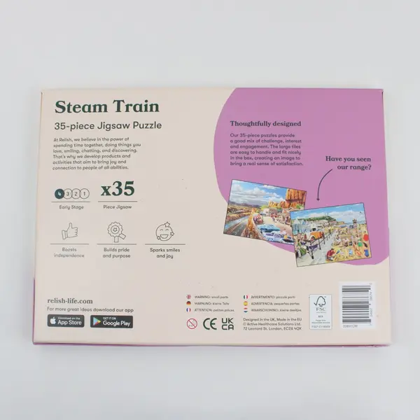 Relish Steam Train 35-Piece Jigsaw Puzzle Scenic Railroad Complete