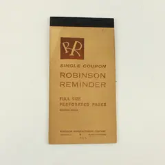 Vintage Robinson 4600E Single Reminder Notebook