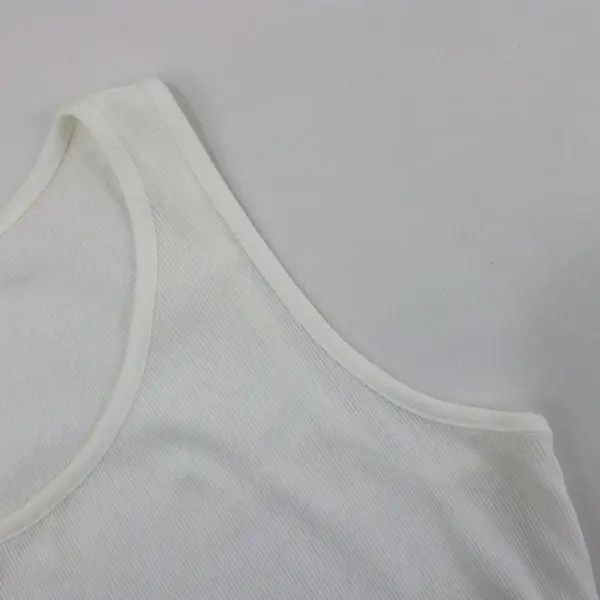Style & Co Petite Sport Women's Large White Ribbed Sleeveless Top