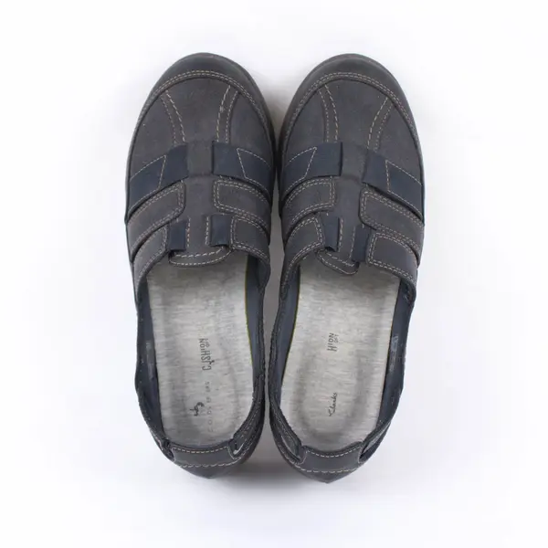 Clarks Cloudsteppers Women's 7.5 Navy Blue Hook & Loop Walking Shoes