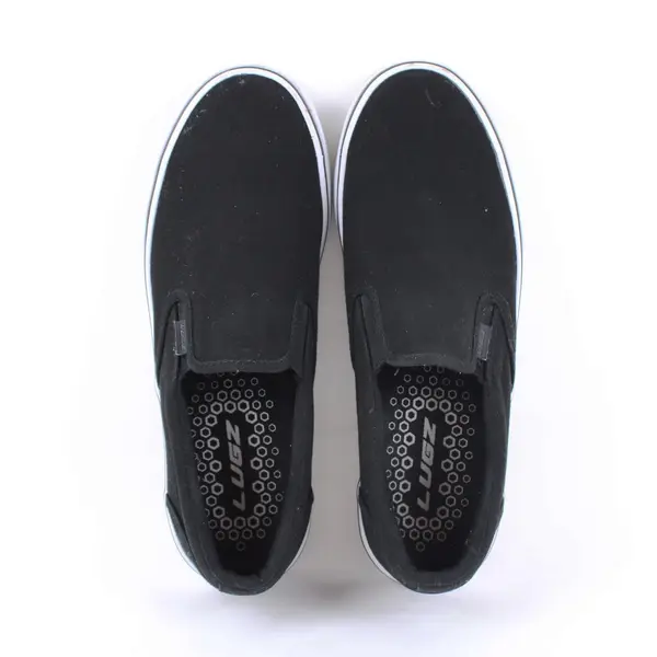 Lugz Crown Men's Slip-On Canvas Sneakers Black White Size 10