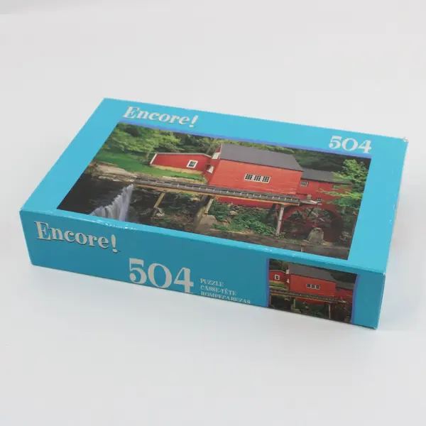 Encore! 504 Piece Jigsaw Puzzle Red Building Mill Waterfall Landscape New Sealed