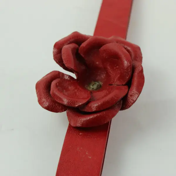 Women's Floral Elastic Headbands Red Cream Set of 2