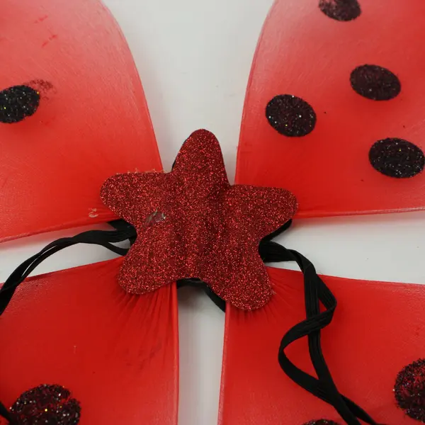 Ladybug Fairy Costume Wings Red Orange Glitter Spots