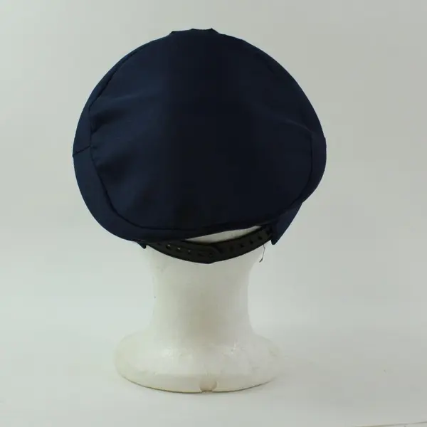 Kids Adjustable Police Officer Costume Hat Black Gold Trim Badge