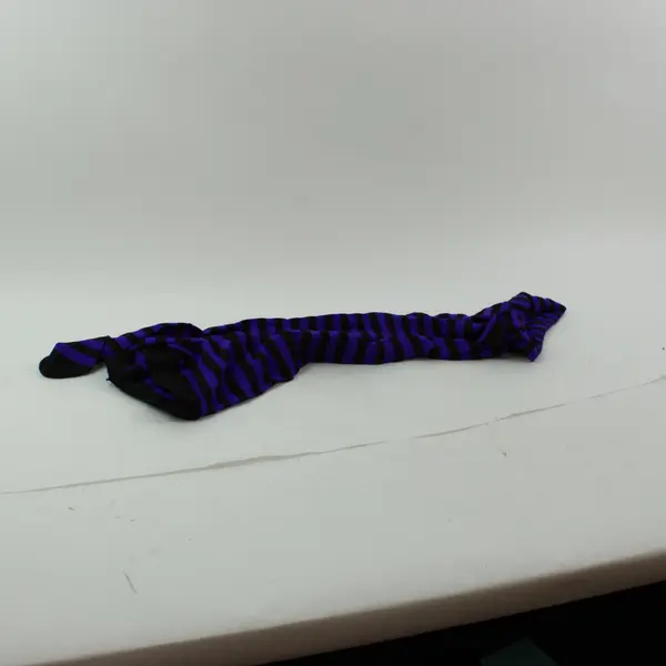 Purple Black Striped Full-Length Tights