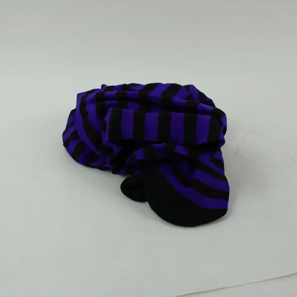 Purple Black Striped Full-Length Tights