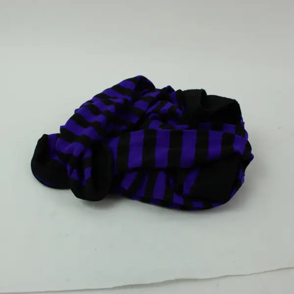 Purple Black Striped Full-Length Tights