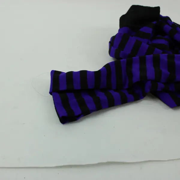 Purple Black Striped Full-Length Tights