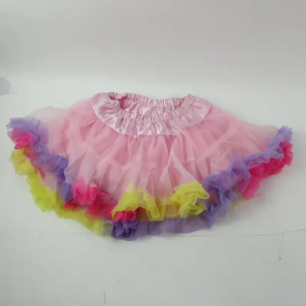 Pochew Girls Rainbow Tulle Tutu Skirt Pastel Ruffle Dress Up Costume