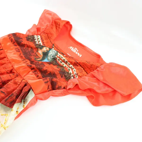 Disney Moana Girls Costume Dress Flame Resistant Size 5T Puff Sleeves