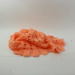 Pink Crochet Baby Blanket Fuzzy Ruffled Floral