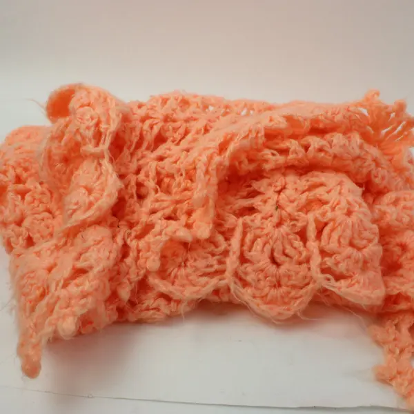 Pink Crochet Baby Blanket Fuzzy Ruffled Floral