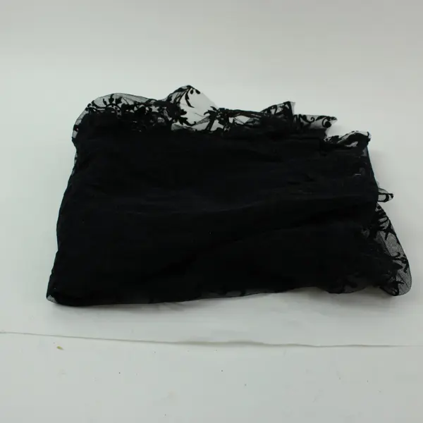 Black Floral Lace Mesh Fabric Semi-Sheer Sewing Craft Material