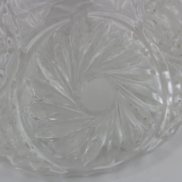 Unbranded Heavy Cut Crystal Decanter with Decorative Stopper 12in