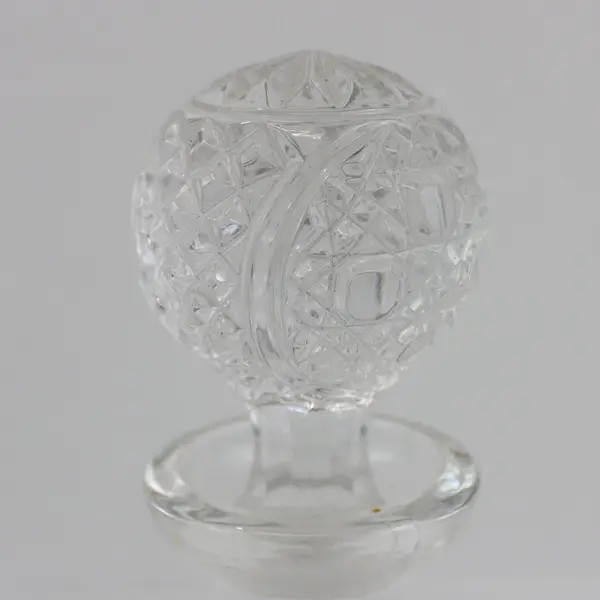 Unbranded Heavy Cut Crystal Decanter with Decorative Stopper 12in