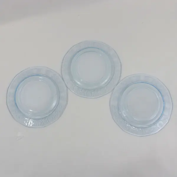  Set of 3 Fostoria Versailles Blue Glass Bread & Butter Plates 6 Inch
