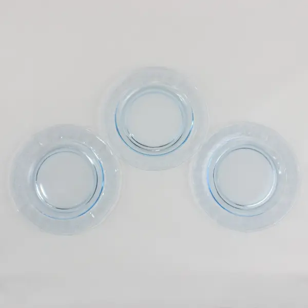  Set of 3 Fostoria Versailles Blue Glass Bread & Butter Plates 6 Inch