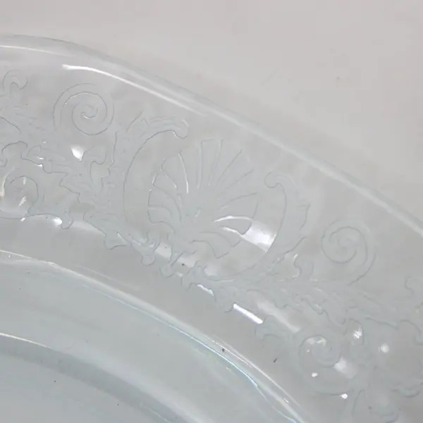 Set of 5 Fostoria Versailles Azure Blue Glass Salad Plates 7.5 Inch