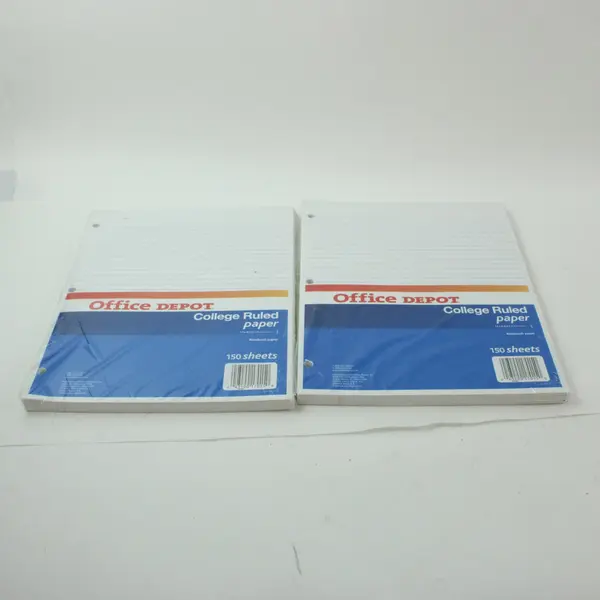 Office Depot College Ruled Paper 8.5x11 3-Hole 2-Pack 300 Sheets