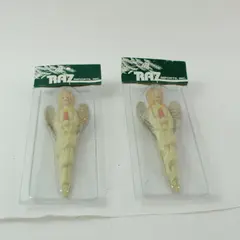 RAZ Imports Ceramic Angel Icicle Christmas Ornaments Pair Sealed