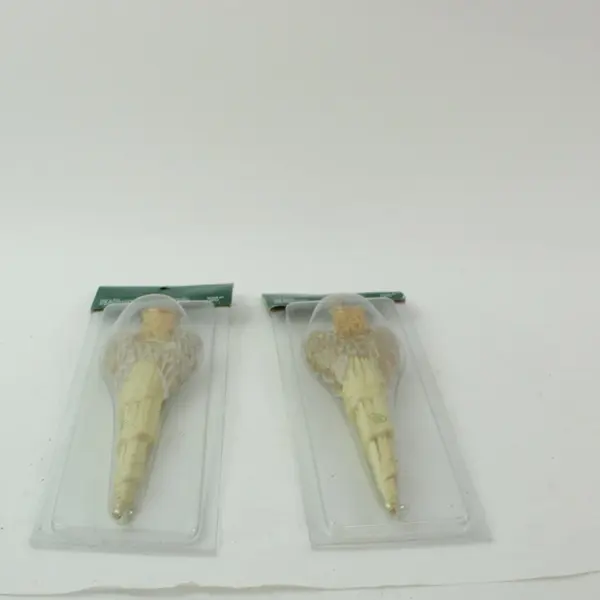 RAZ Imports Ceramic Angel Icicle Christmas Ornaments Pair Sealed