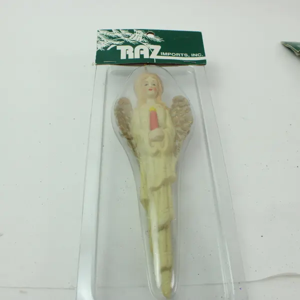 RAZ Imports Ceramic Angel Icicle Christmas Ornaments Pair Sealed