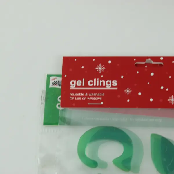 Lot of 3 Christmas Gel Window Clings HO HO HO &  Merry Christmas