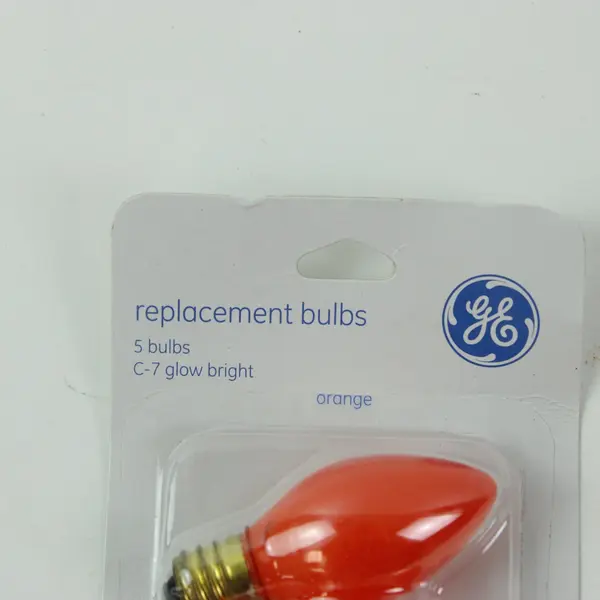 Lot of 3 GE C7 Replacement Christmas Light Bulbs White Clear Orange