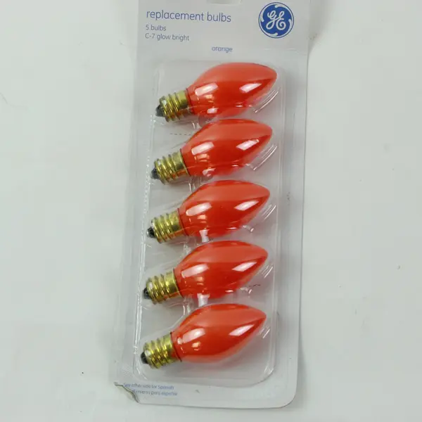 Lot of 3 GE C7 Replacement Christmas Light Bulbs White Clear Orange